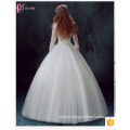 2017 Alibaba Bridal Wedding Dresses Vestidos Beaded manga comprida para venda